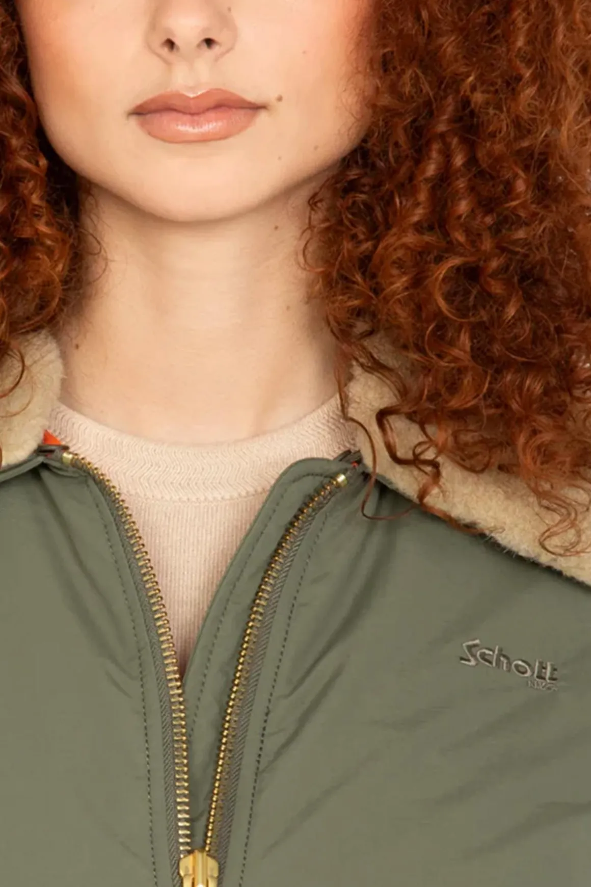 Blouson Femme Schott Airkraft2W Sage Beige