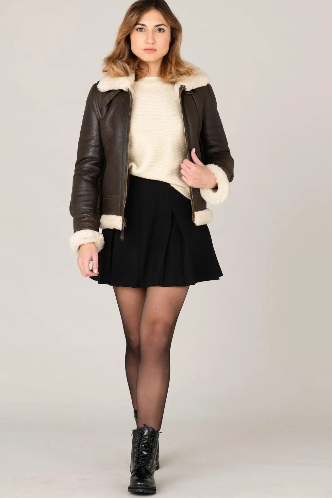 Blouson Femme Schott Lcw1257 Dark Brown