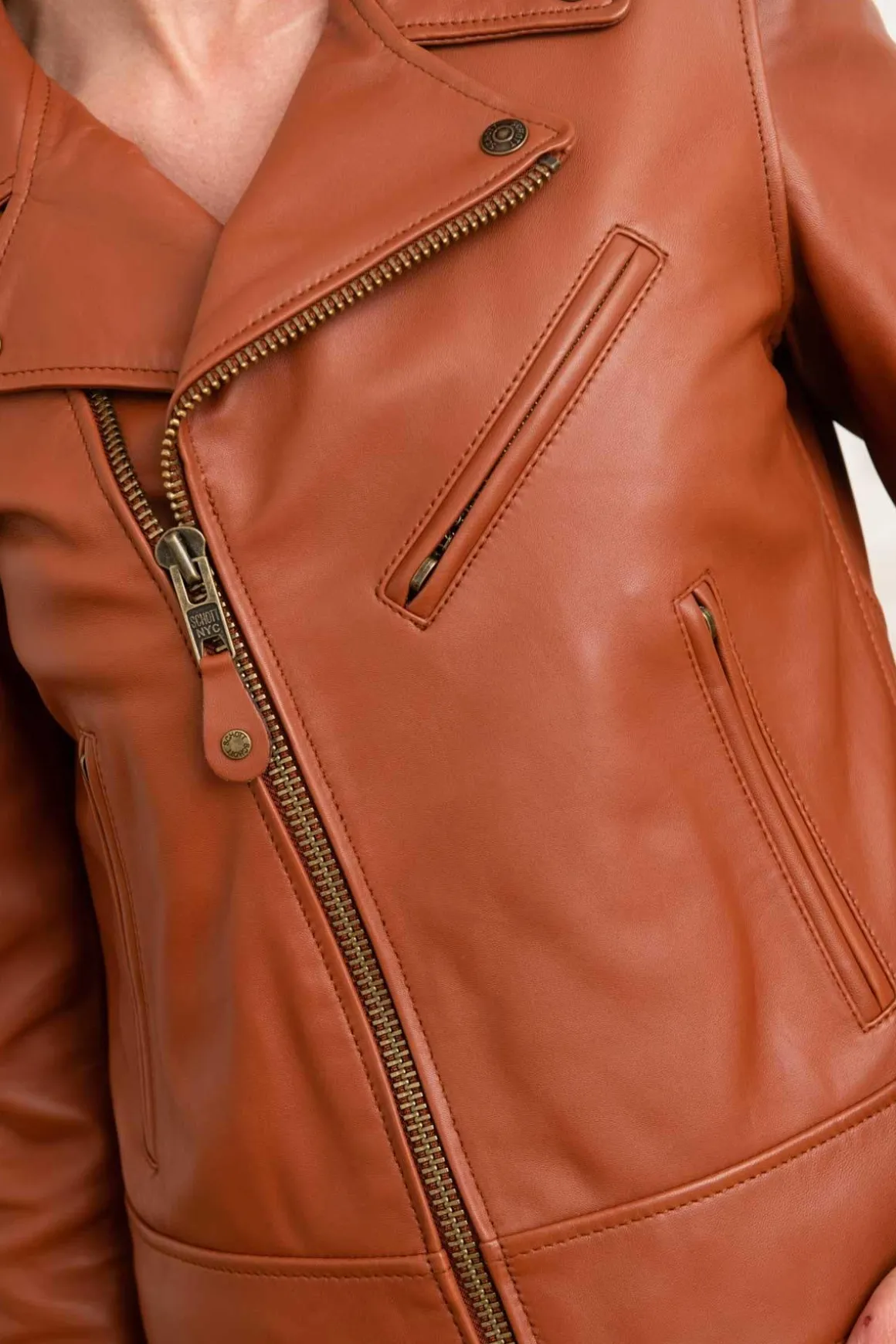 Blouson Femme Schott Lcw1601D Cognac