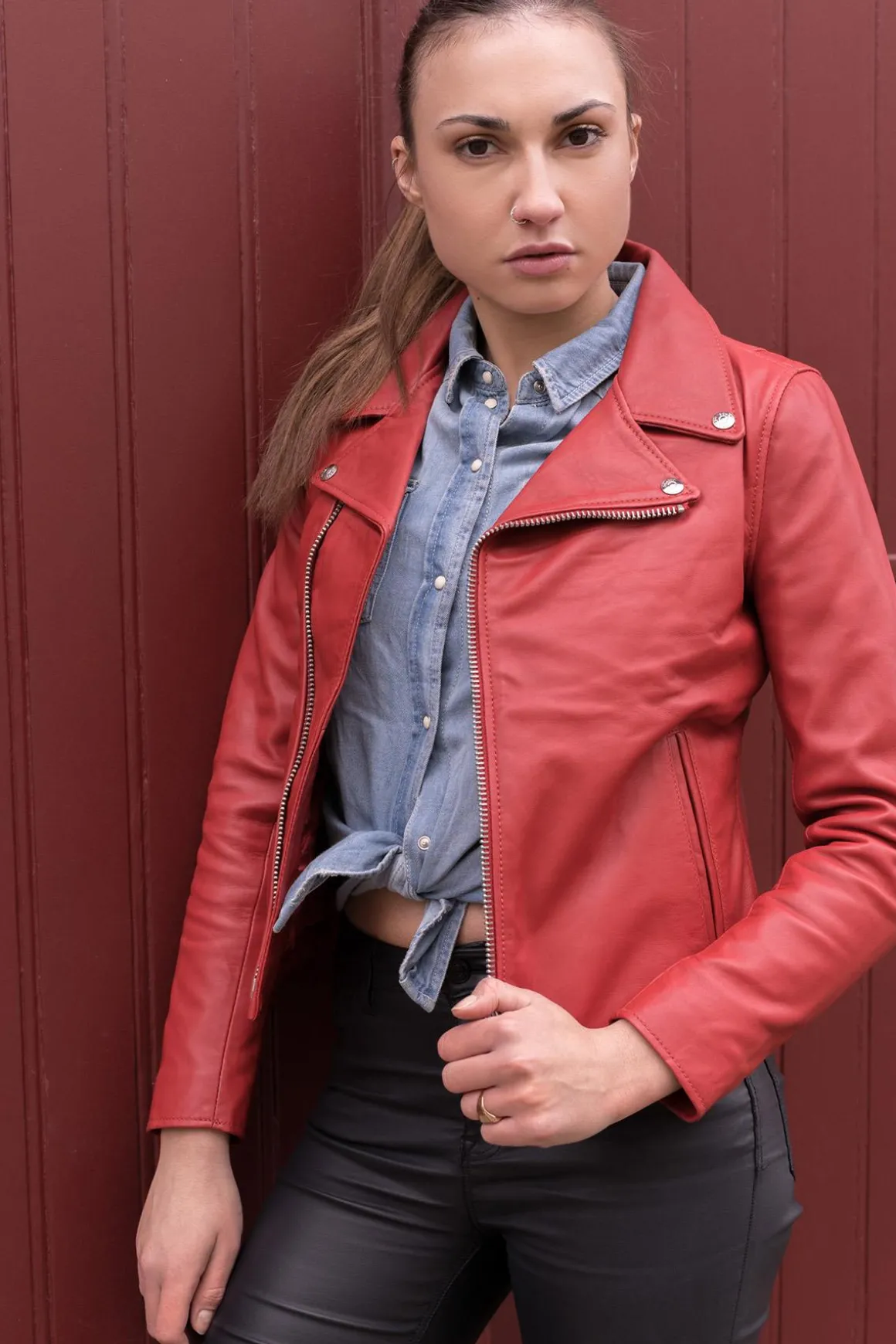 Blouson Femme Schott Lcw8614 Red