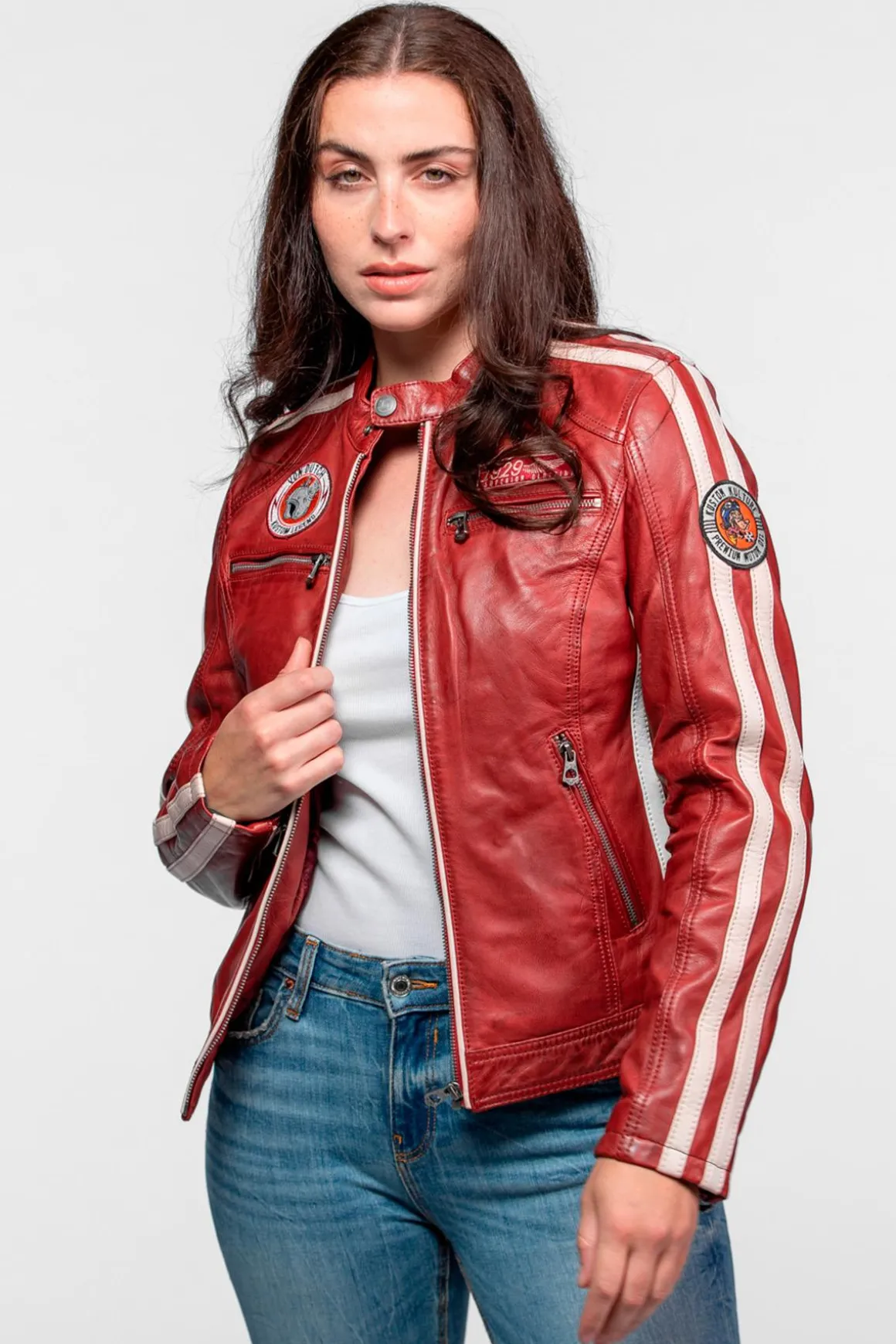 Blouson Femme Von Dutch Roadie Von Sheep Atlas Veg Red