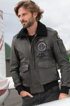 Blouson Homme Aeronautica Militare Pn953Pl147 00010 Antracite