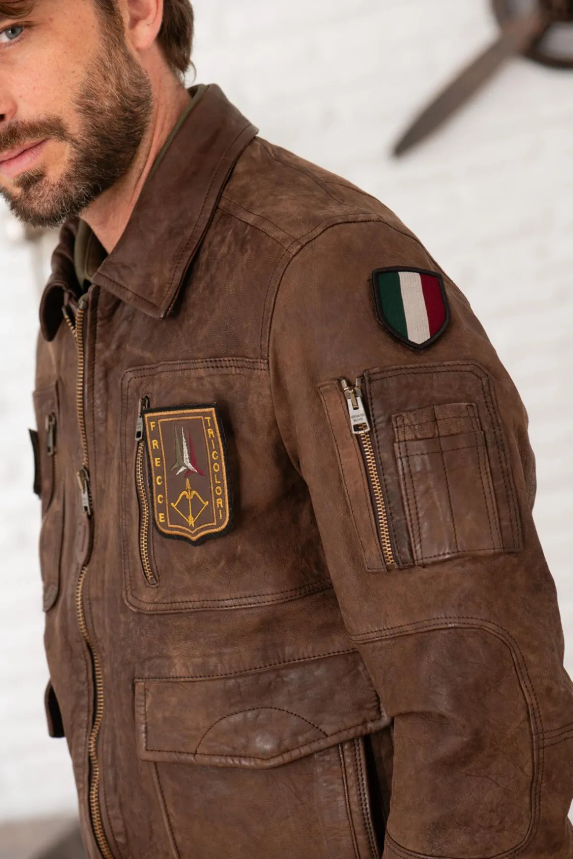 Blouson Homme Aeronautica Militare Pn5047Pl00300 00083 Marrone
