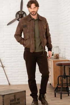 Blouson Homme Aeronautica Militare Pn5047Pl00300 00083 Marrone