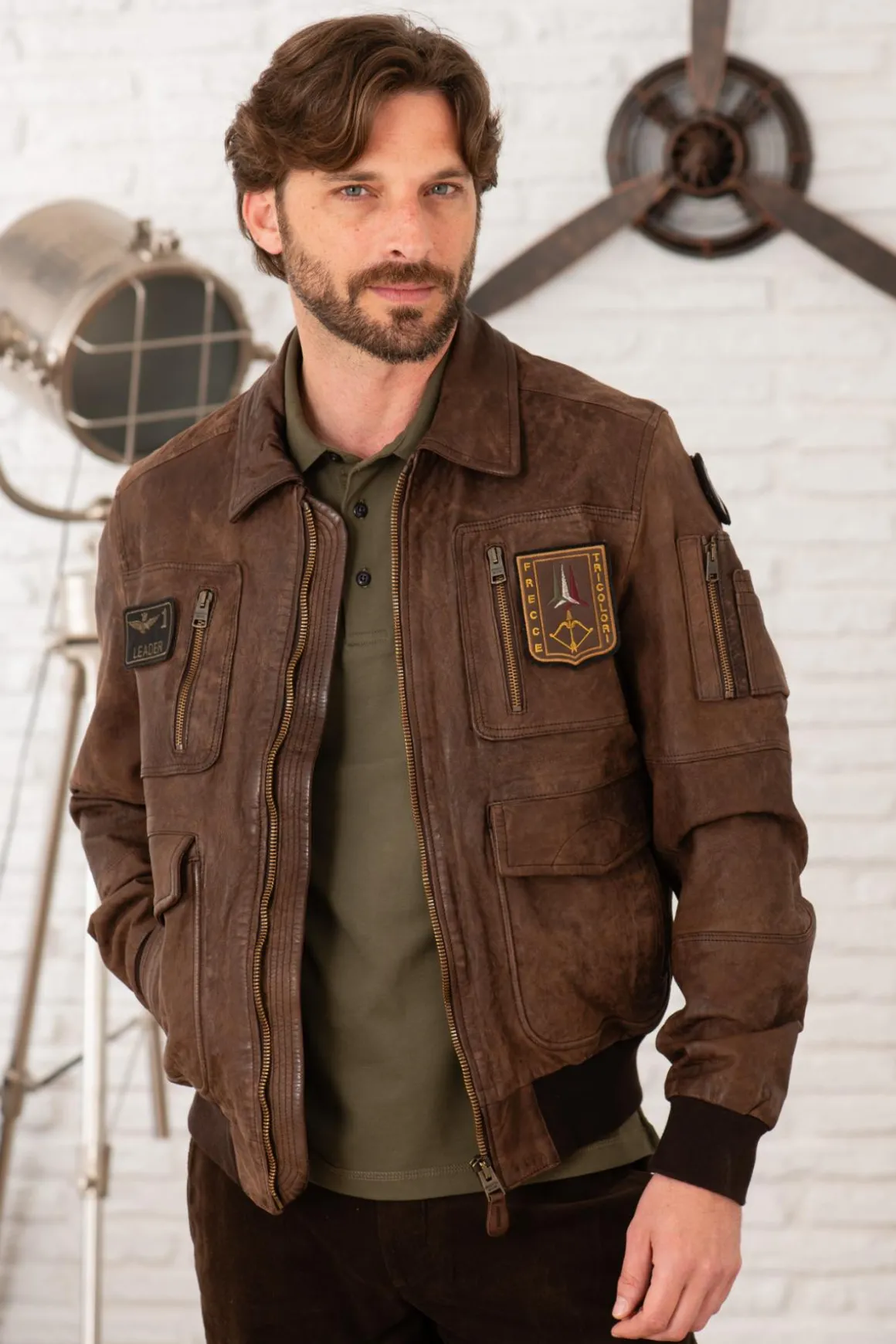 Blouson Homme Aeronautica Militare Pn5047Pl00300 00083 Marrone