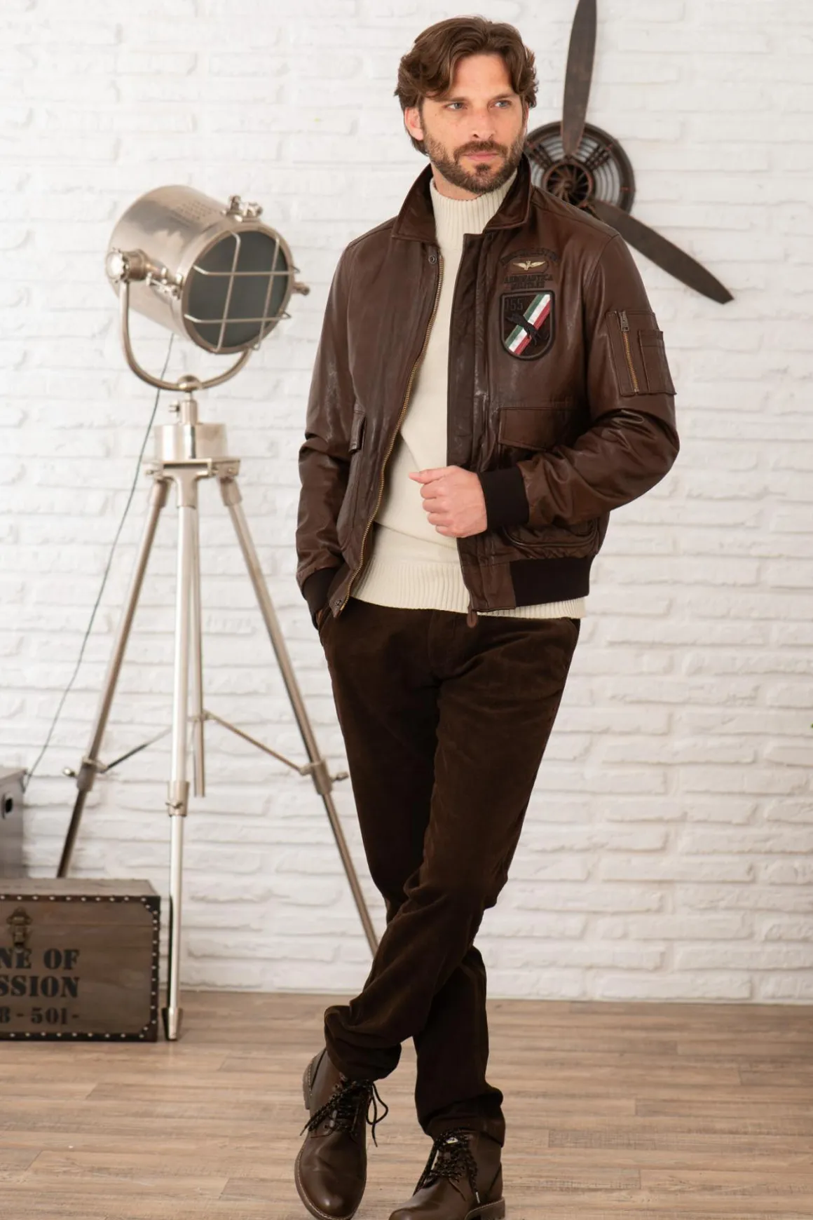 Blouson Homme Aeronautica Militare Pn5048Pl147 00009 Chocolate