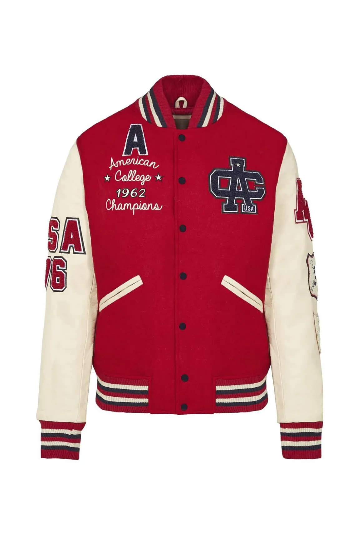 Blouson Homme American College Ac-10 Red Beige