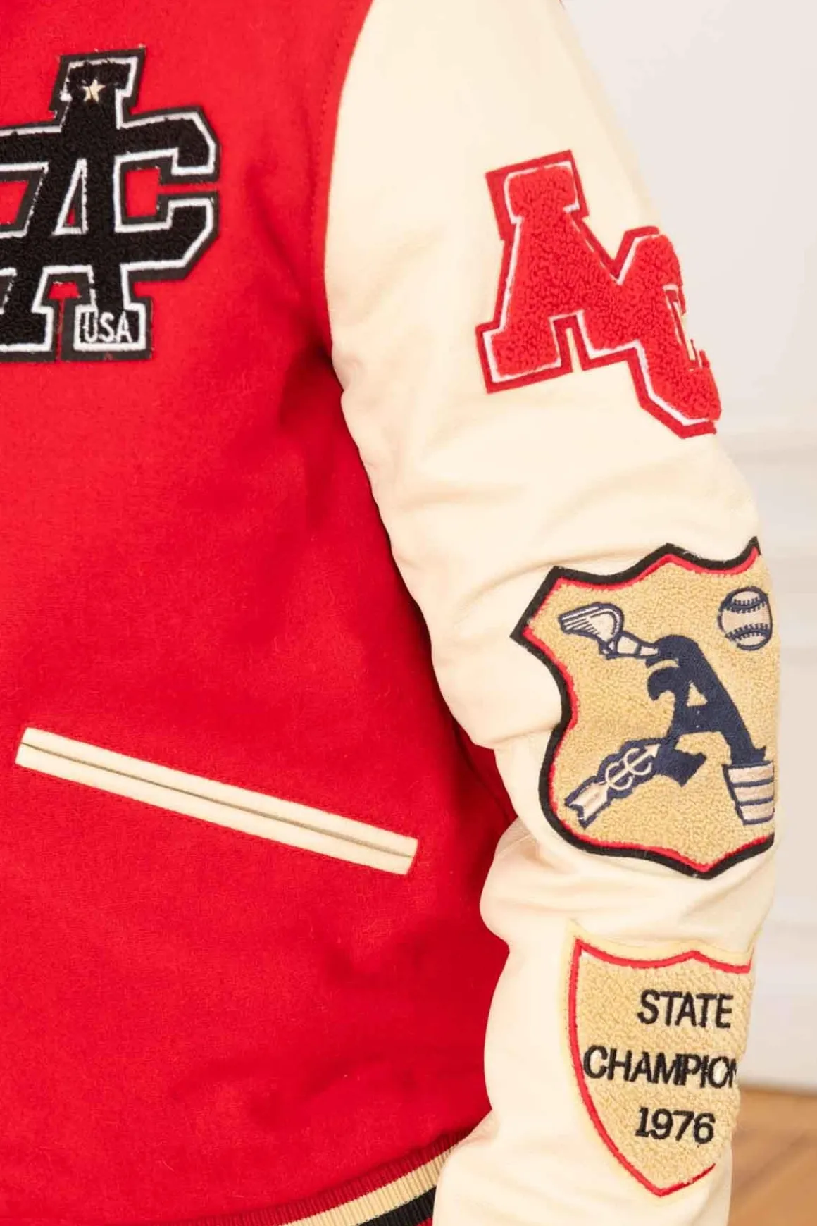 Blouson Homme American College Ac-10 Red Beige