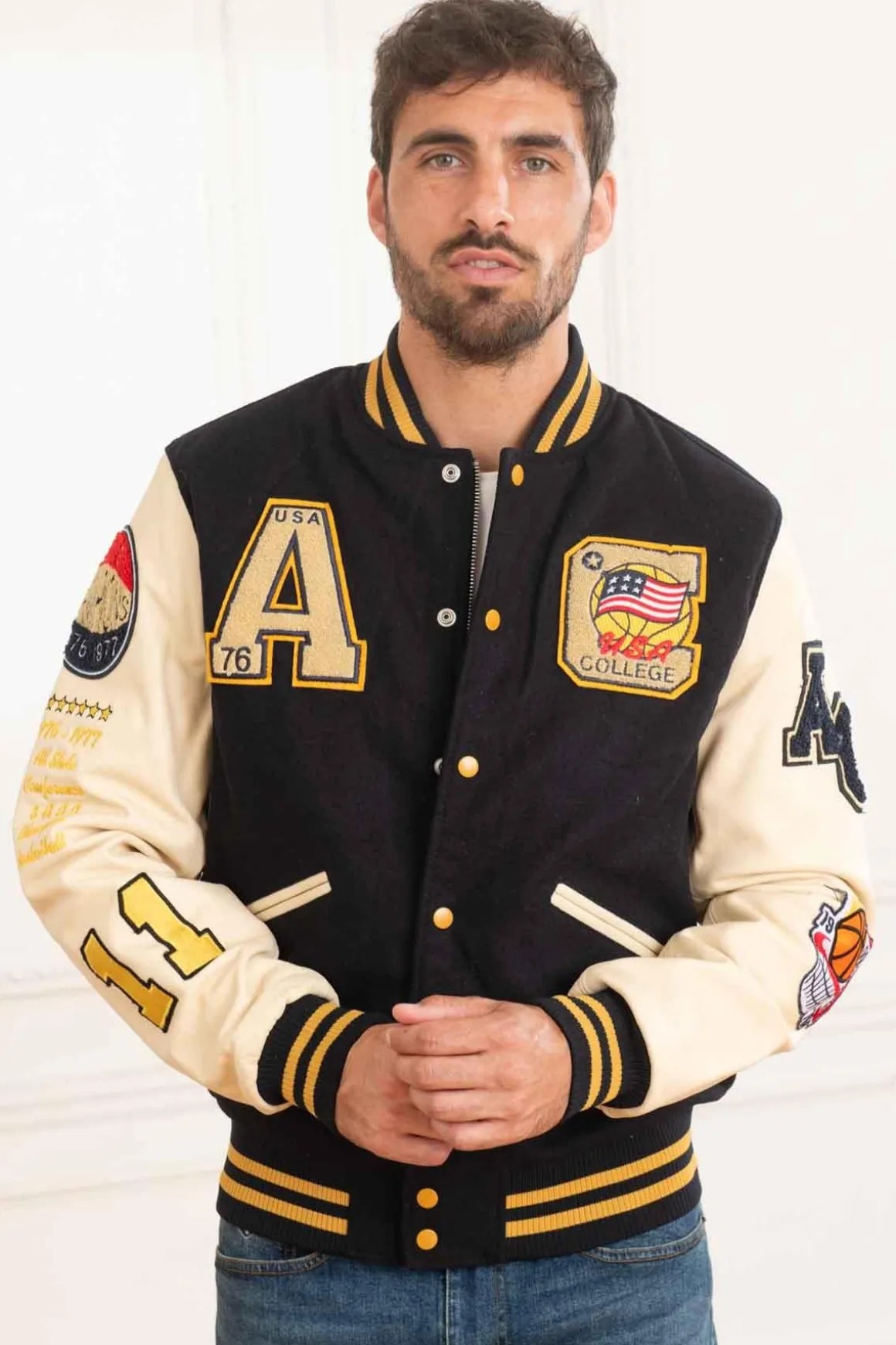 Blouson Homme American College Ac-17 Navy Beige