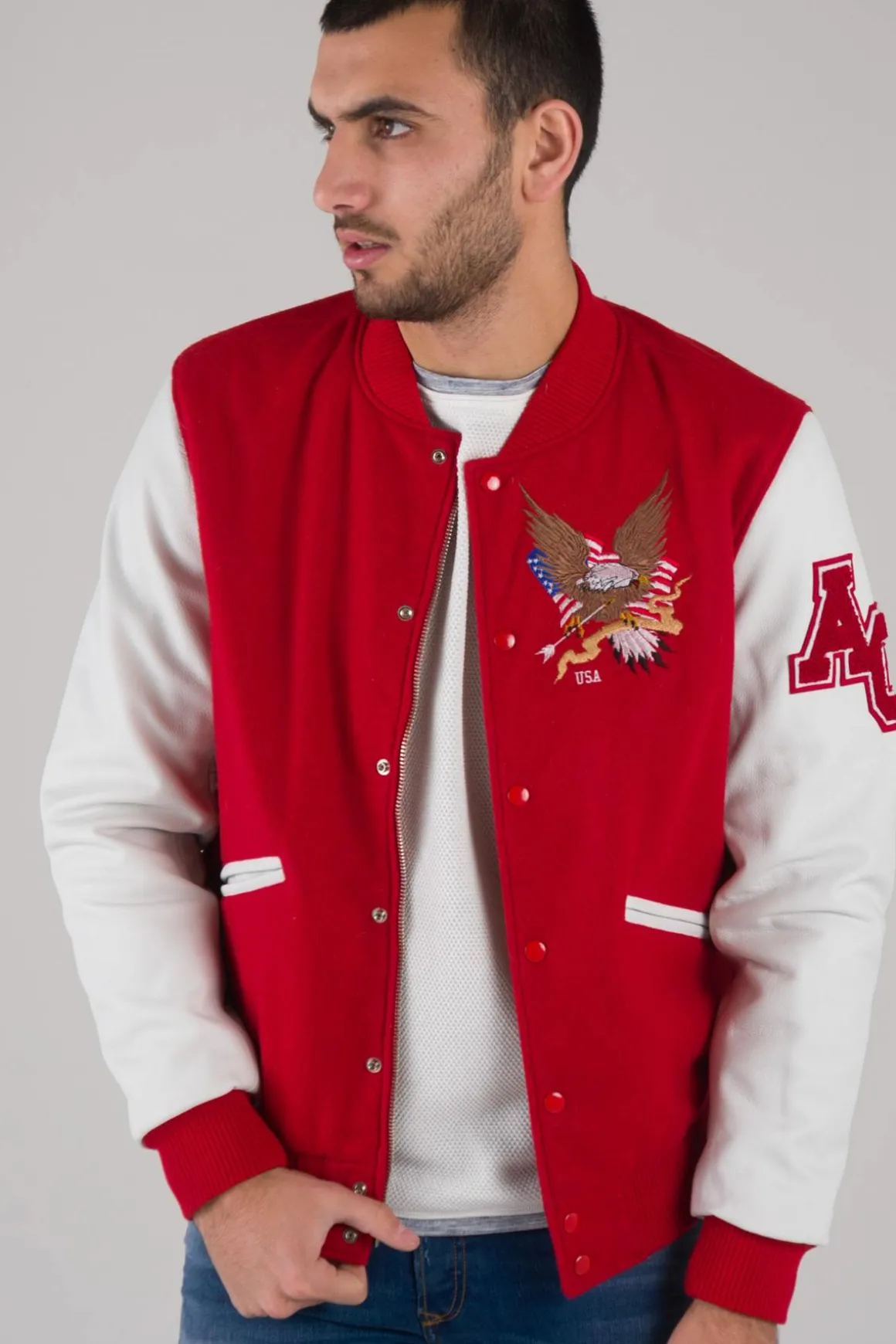 Blouson Homme American College Ref 71 Red/White