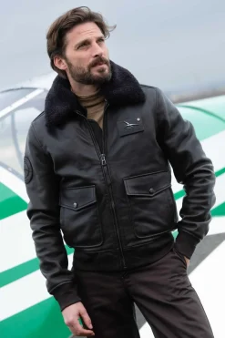 Blouson Homme Armée De L'air Et De L'espace Pilot Atlas Brown