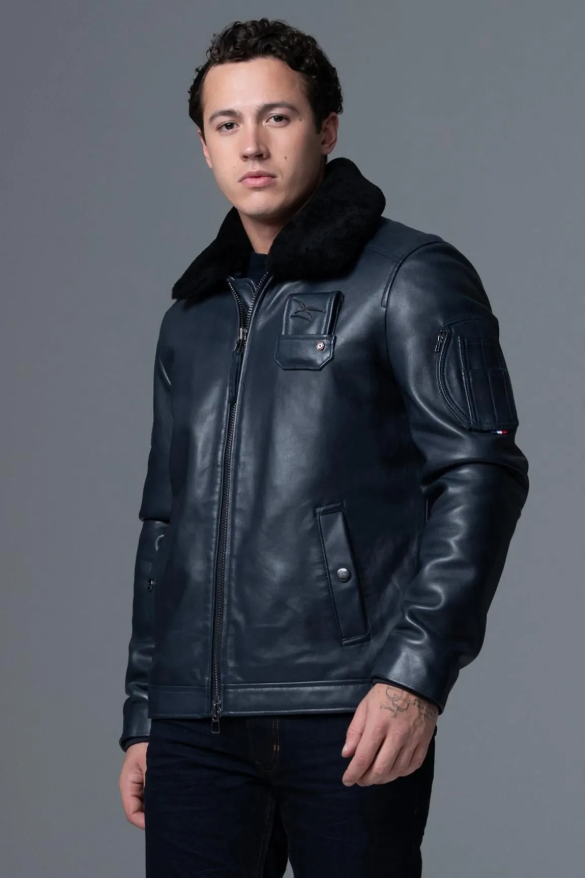 Blouson Homme Armée De L'air Et De L'espace Jet Atlas Navy