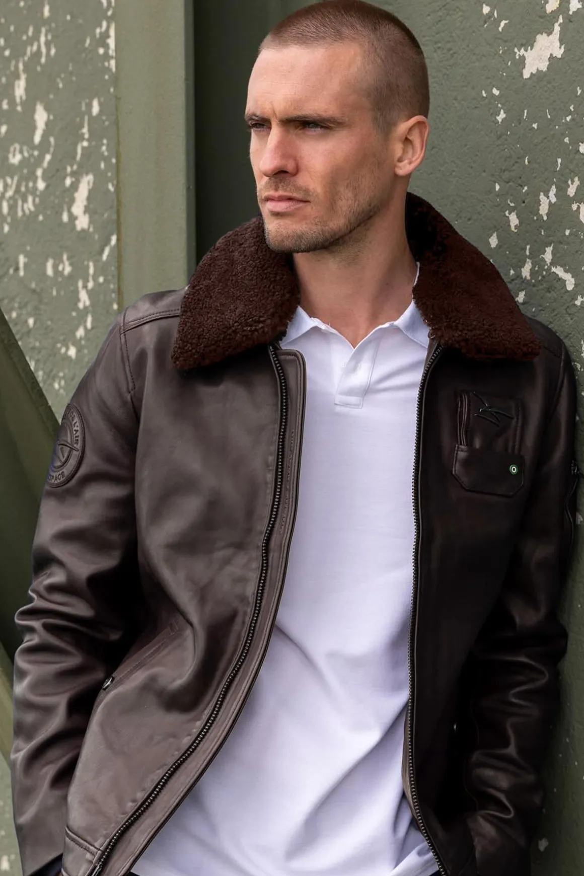 Blouson Homme Armée De L'air Et De L'espace Jet Atlas Brown