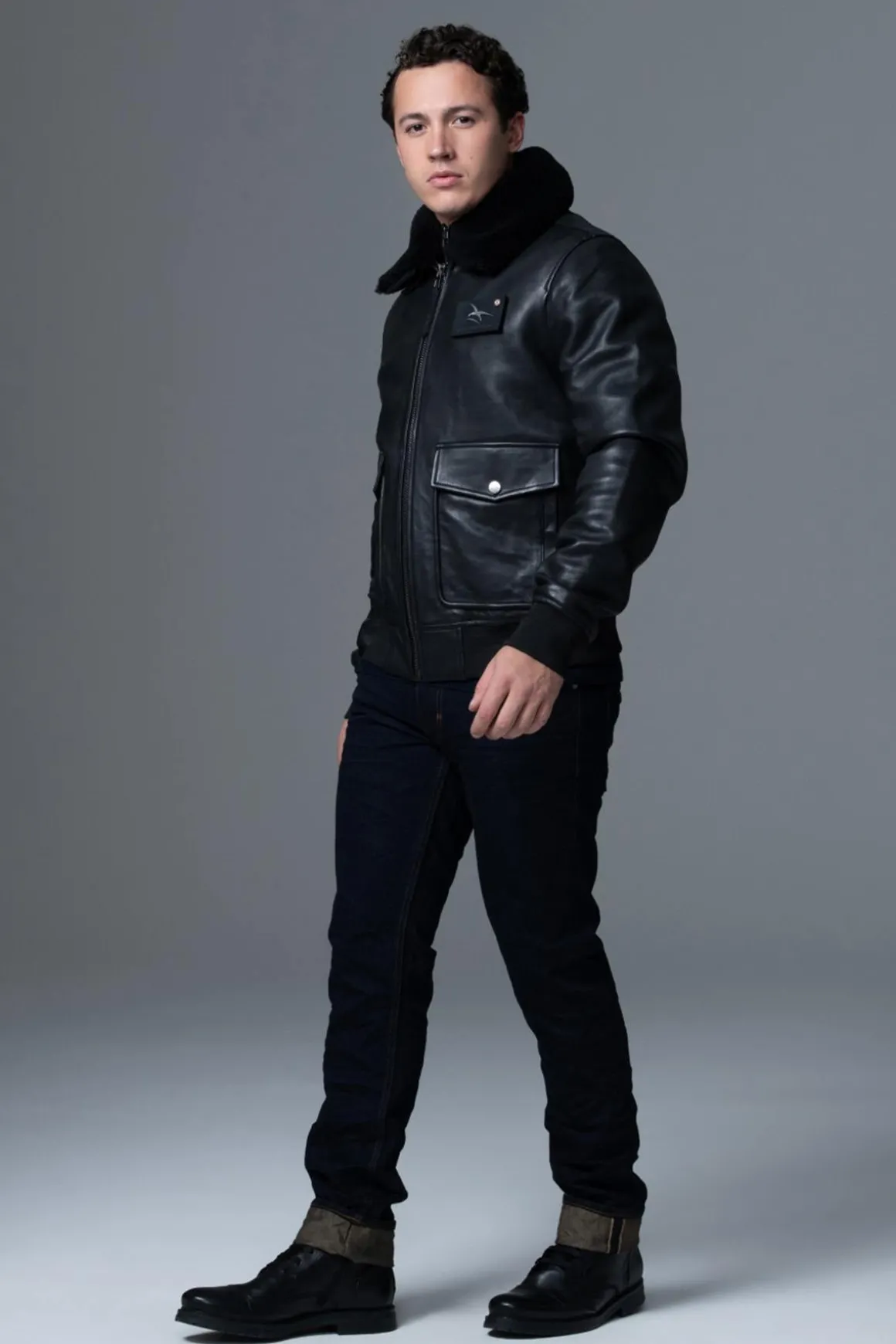 Blouson Homme Armée De L'air Et De L'espace Pilot Atlas Black