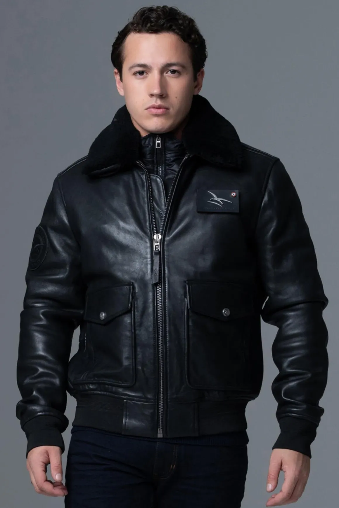 Blouson Homme Armée De L'air Et De L'espace Pilot Atlas Black