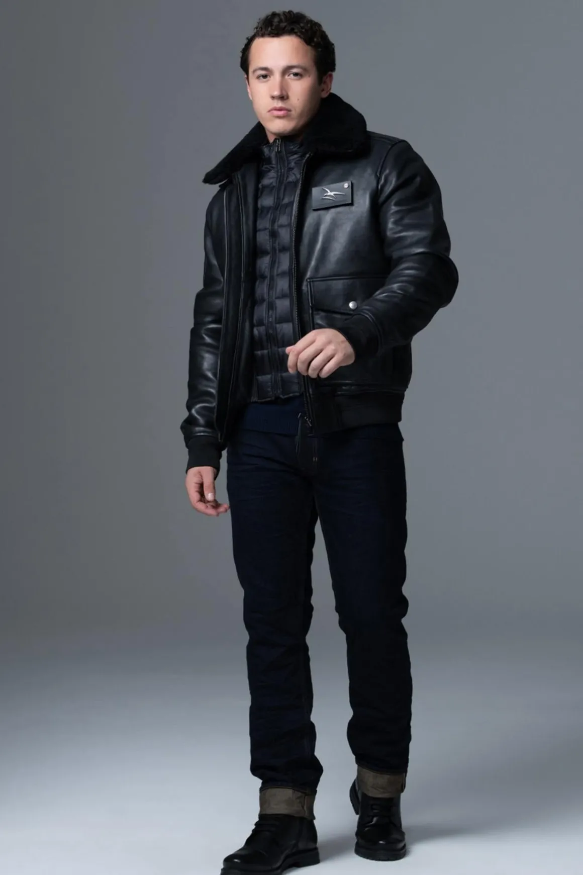 Blouson Homme Armée De L'air Et De L'espace Pilot Atlas Black