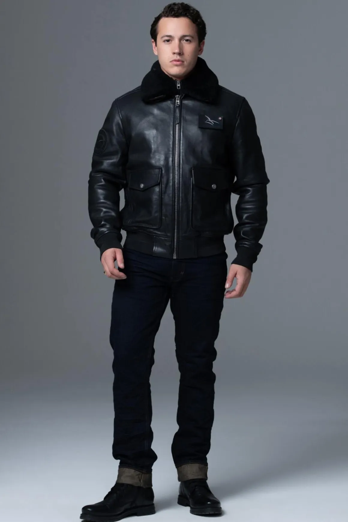 Blouson Homme Armée De L'air Et De L'espace Pilot Atlas Black