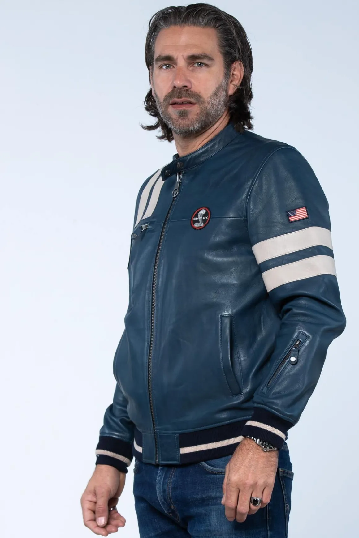 Blouson Homme Carroll Shelby Cobra Men Royal Blue