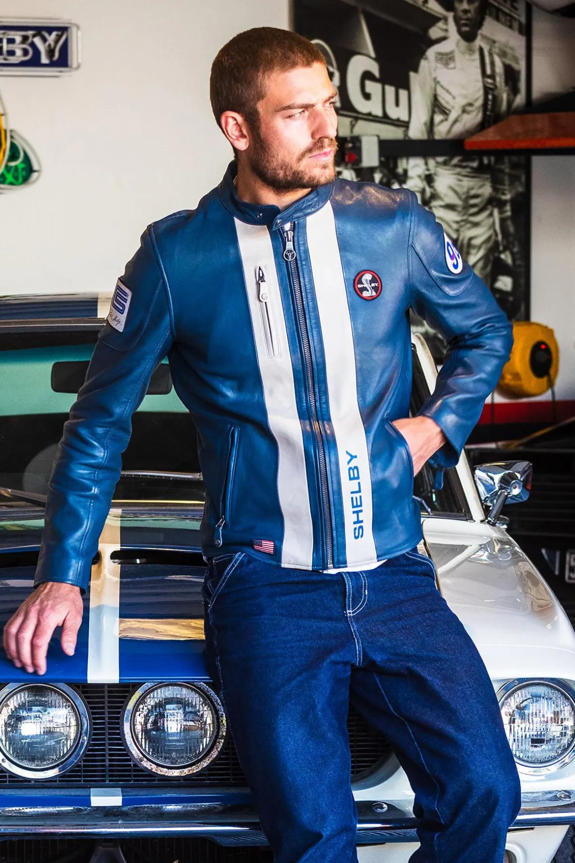 Blouson Homme Carroll Shelby Shelby Men Royal Blue