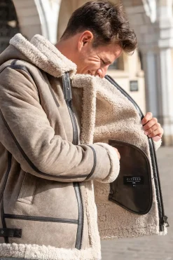 Blouson Homme Cityzen Bombardier Capuche Old Sable
