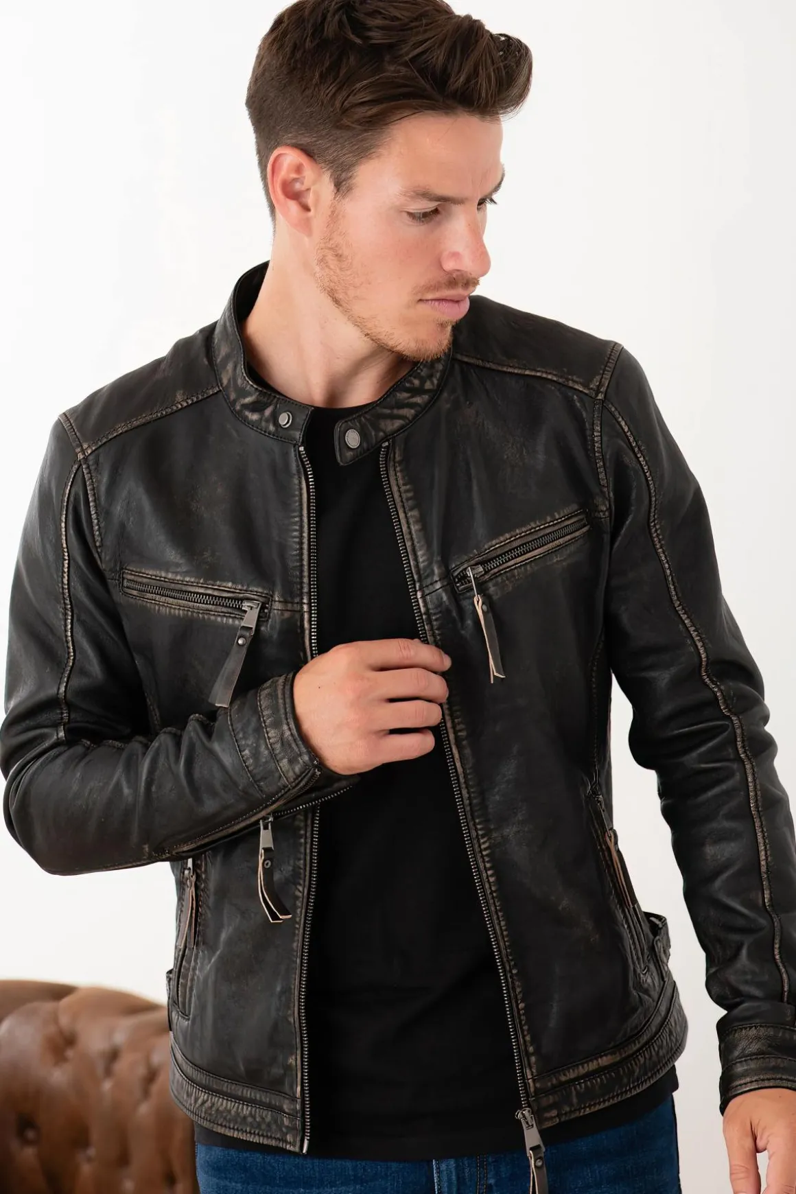 Blouson Homme Cityzen Kansas Rub Off Black