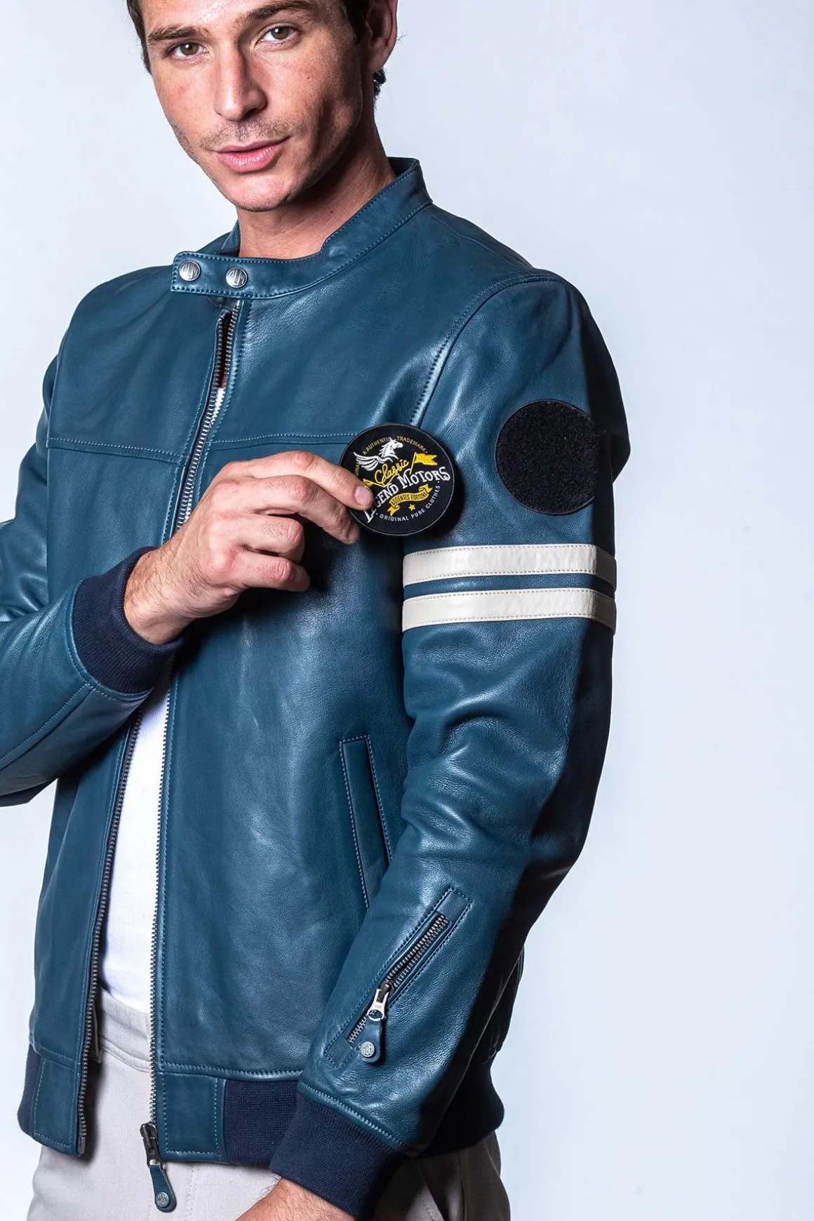Blouson Homme Classic Legend Motors Miles Clm Royal Blue