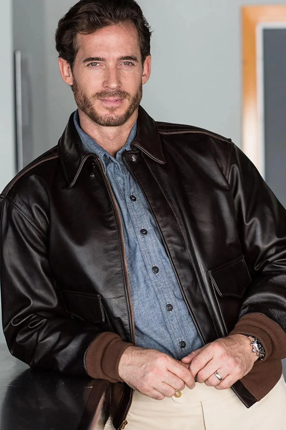 Blouson Homme Cockpit Usa Z2107H Mahogany