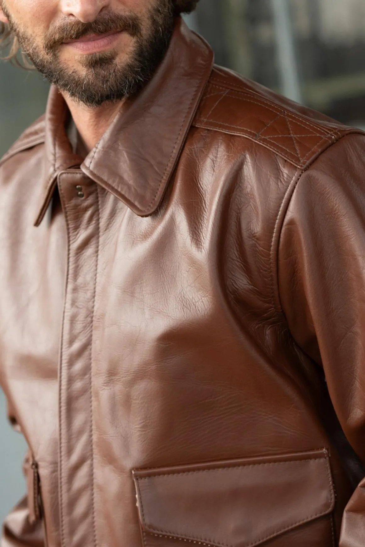 Blouson Homme Cooper Original 50 Mission Russet Cowhide A-2 Jacket