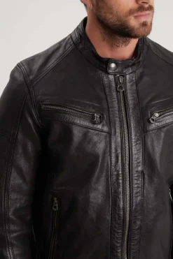 Blouson Homme Daytona Bishop Hood Lamb Paolo Black