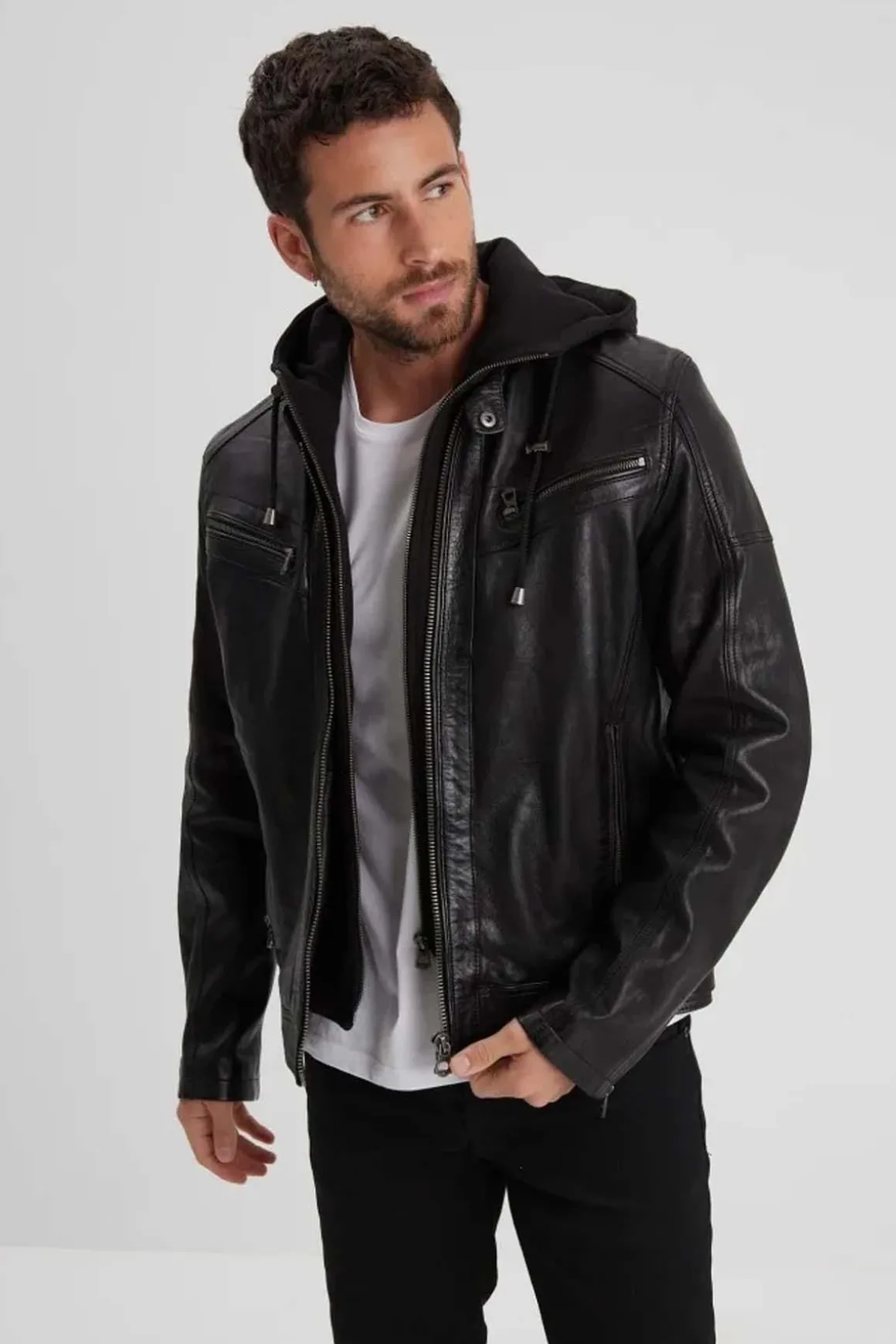 Blouson Homme Daytona Bishop Hood Lamb Paolo Black