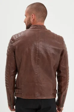 Blouson Homme Daytona Cruces Lamb Paolo Dark Cognac