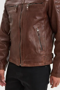 Blouson Homme Daytona Cruces Lamb Paolo Dark Cognac