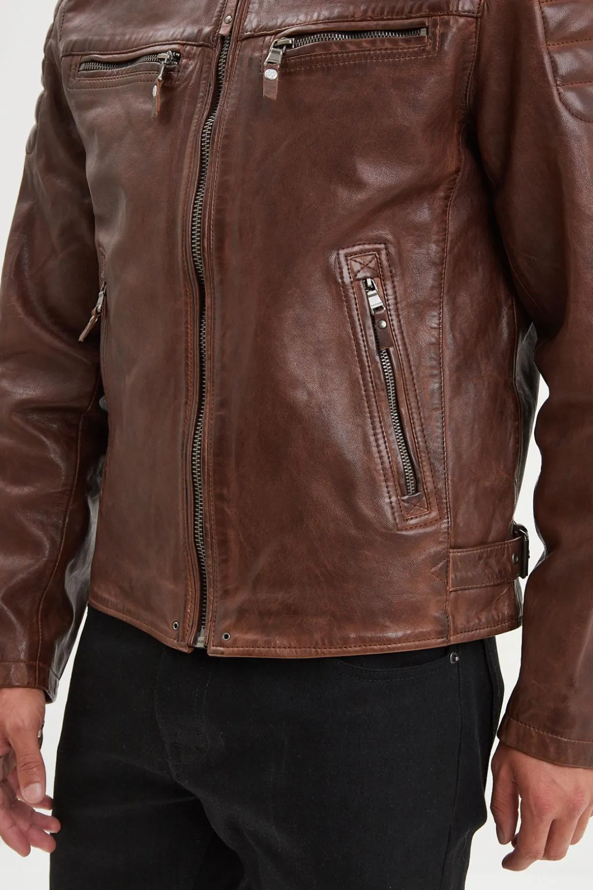 Blouson Homme Daytona Cruces Lamb Paolo Dark Cognac