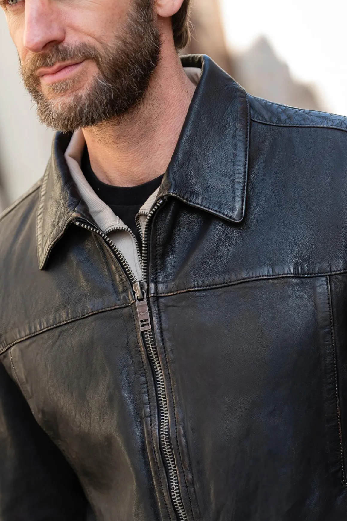 Blouson Homme Daytona Decatur Lamb Antic Black