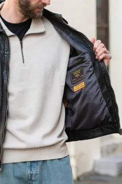 Blouson Homme Daytona Decatur Lamb Antic Black