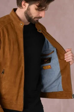 Blouson Homme Daytona Delf Goat Suede Cognac