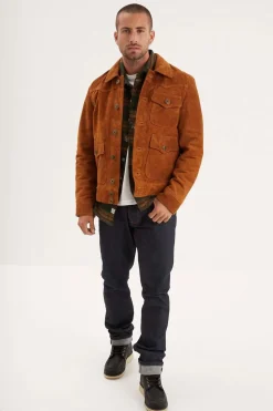 Blouson Homme Daytona Douglas Buffalo Suede Jacket Cognac