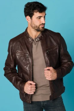 Blouson Homme Daytona Dustin Sheep Tiger Wine Brown
