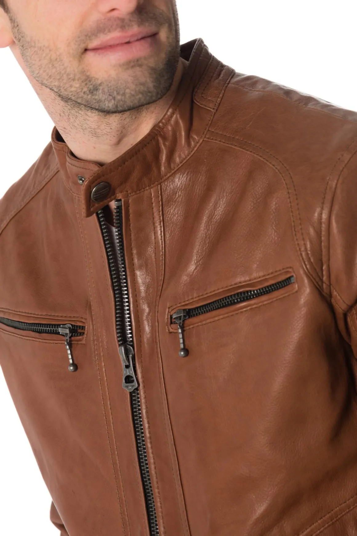 Blouson Homme Daytona Emerson Lamb Castel Dark Cognac