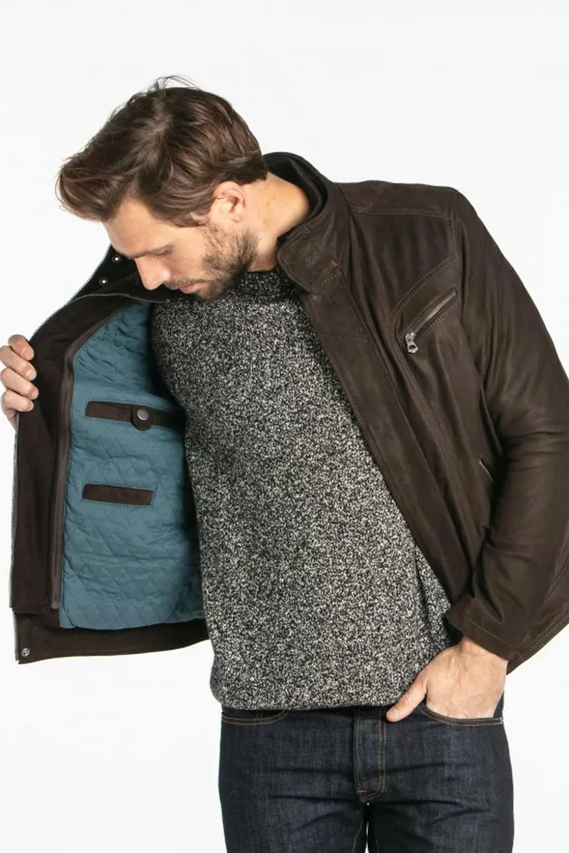 Blouson Homme Daytona Falcon Ic Cow Madison Brown