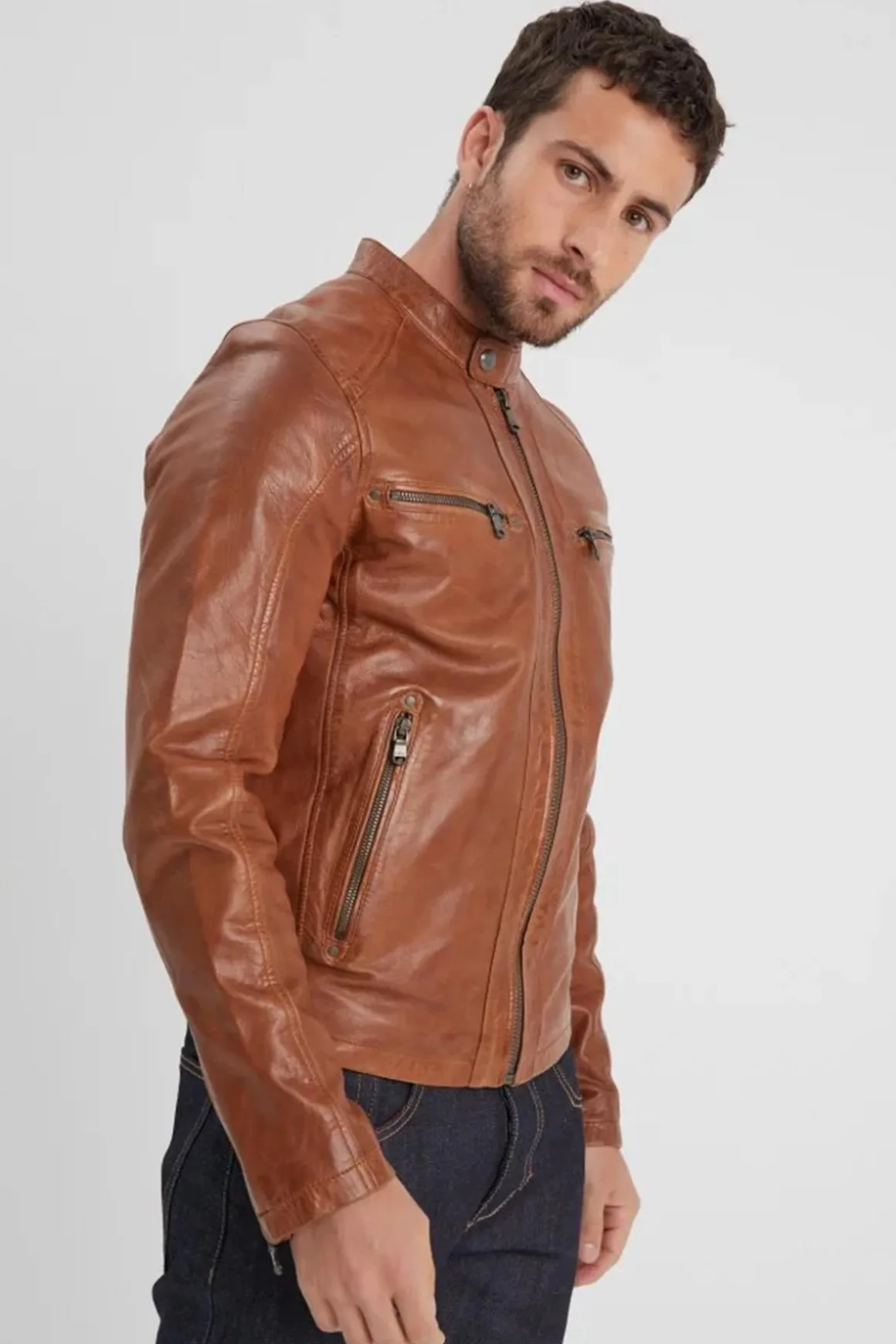 Blouson Homme Daytona Gafino Lamb Vita Cognac
