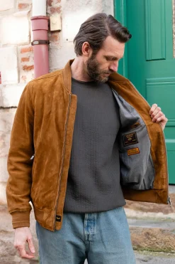 Blouson Homme Daytona Gila Goat Suede Cognac