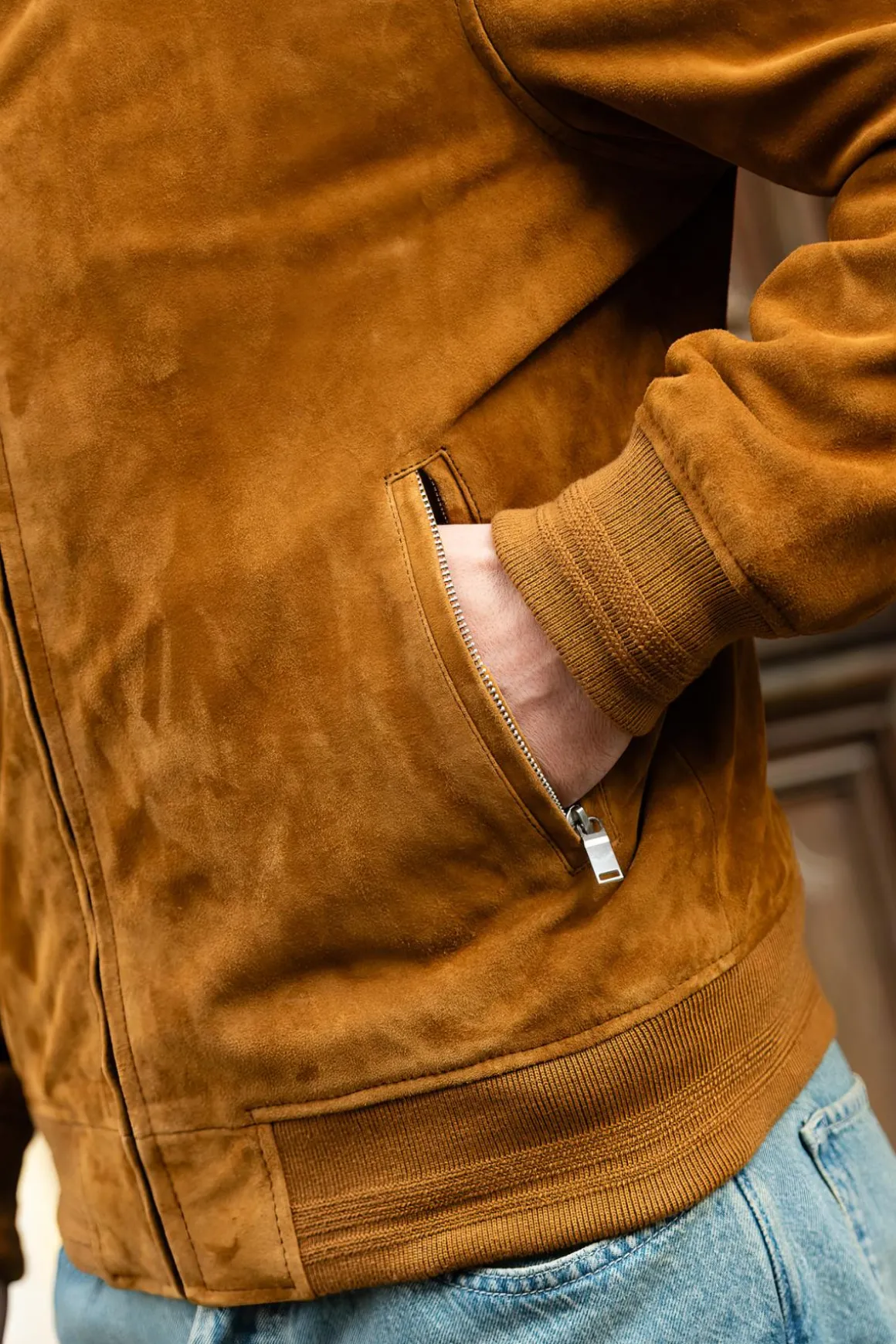 Blouson Homme Daytona Gila Goat Suede Cognac