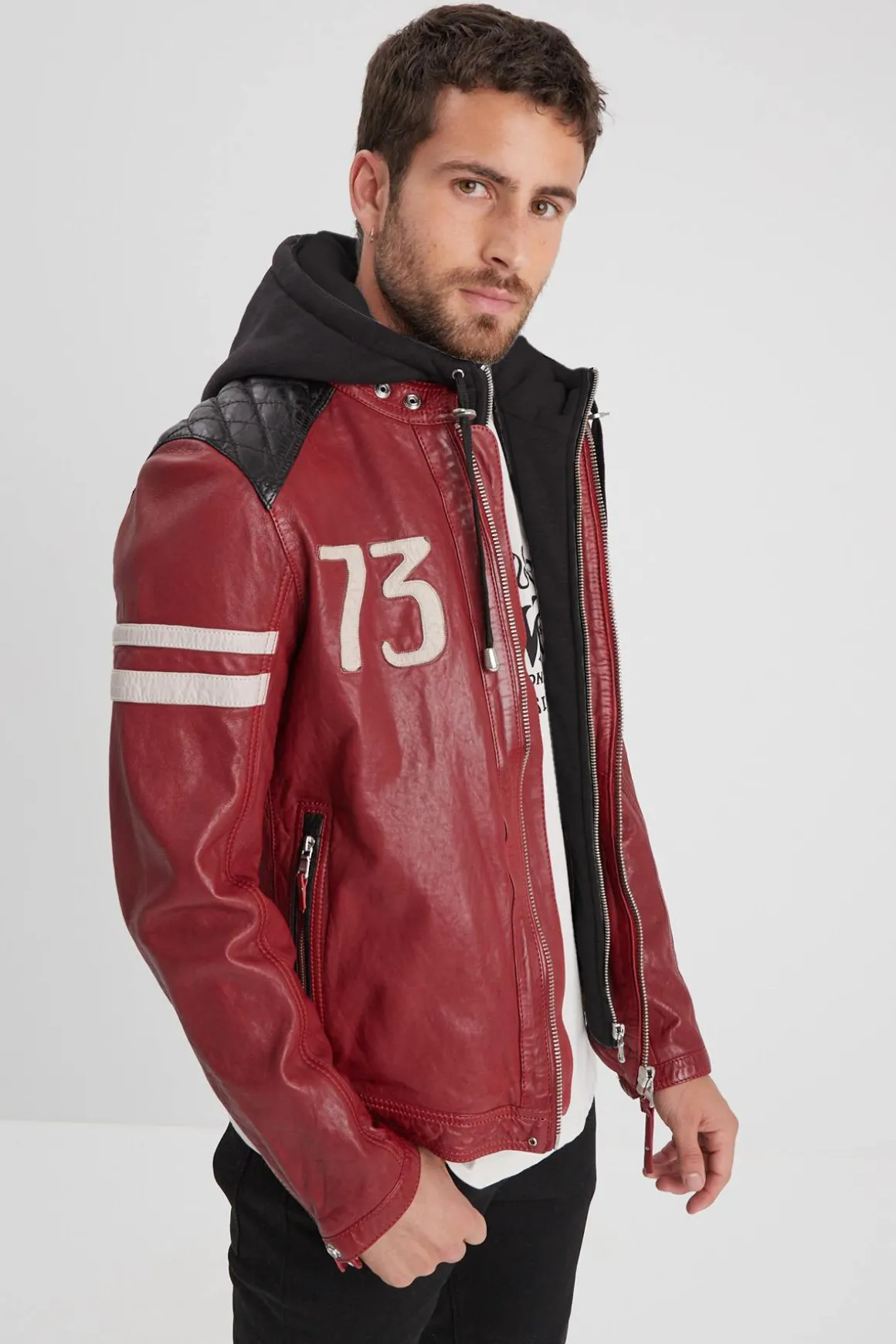 Blouson Homme Daytona Gladstone+Hood Lamb Vita Red