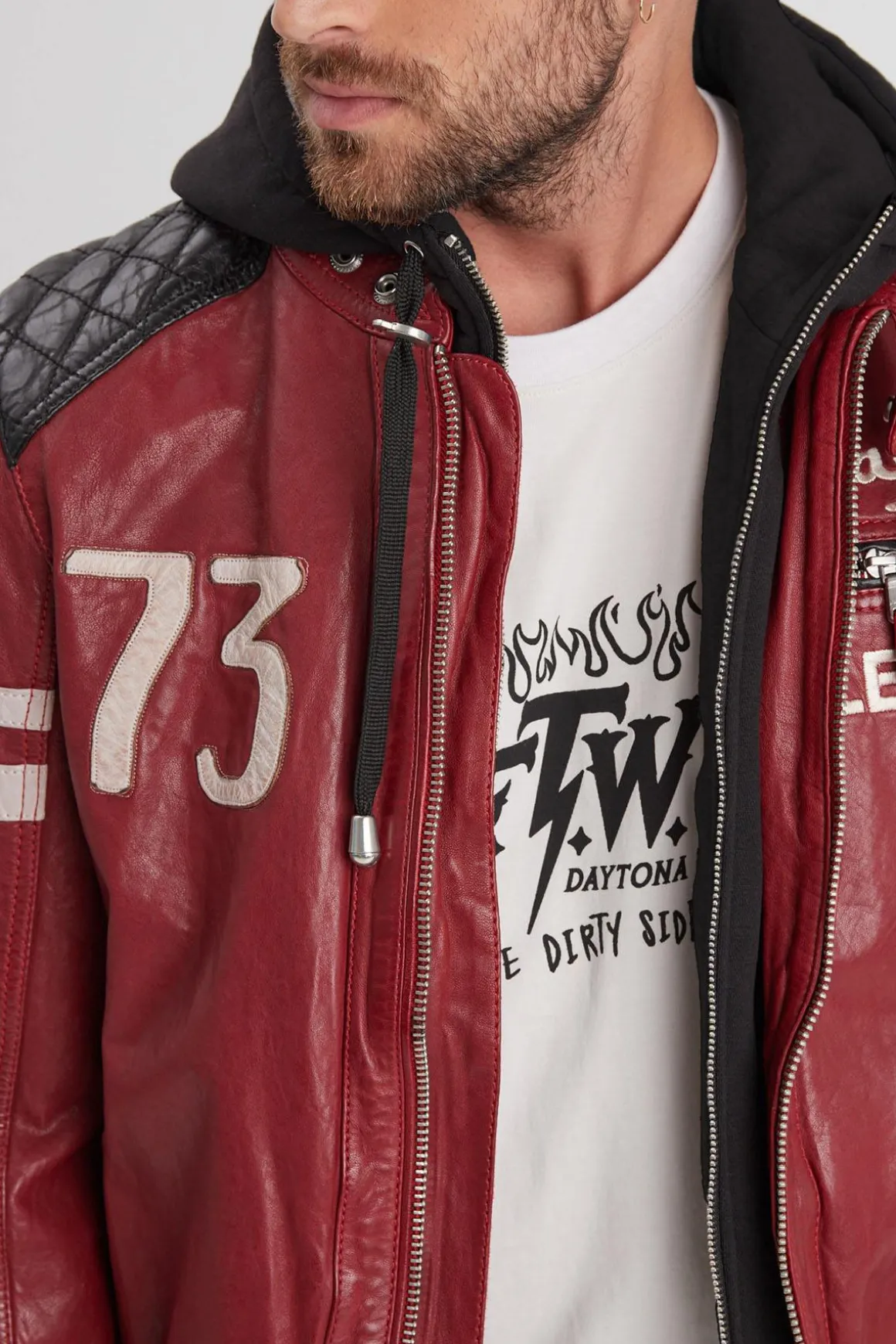 Blouson Homme Daytona Gladstone+Hood Lamb Vita Red
