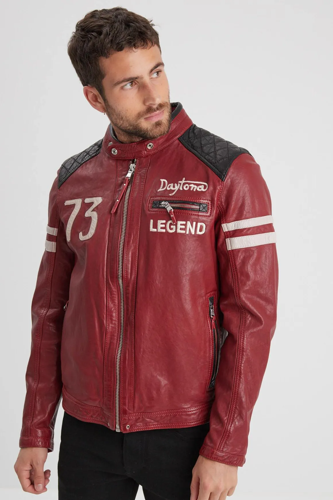 Blouson Homme Daytona Gladstone+Hood Lamb Vita Red