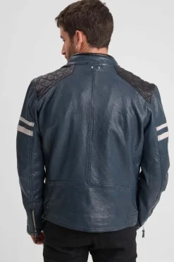 Blouson Homme Daytona Gladstone+Hood Lamb Vita Short Blue
