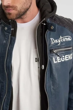 Blouson Homme Daytona Gladstone+Hood Lamb Vita Short Blue