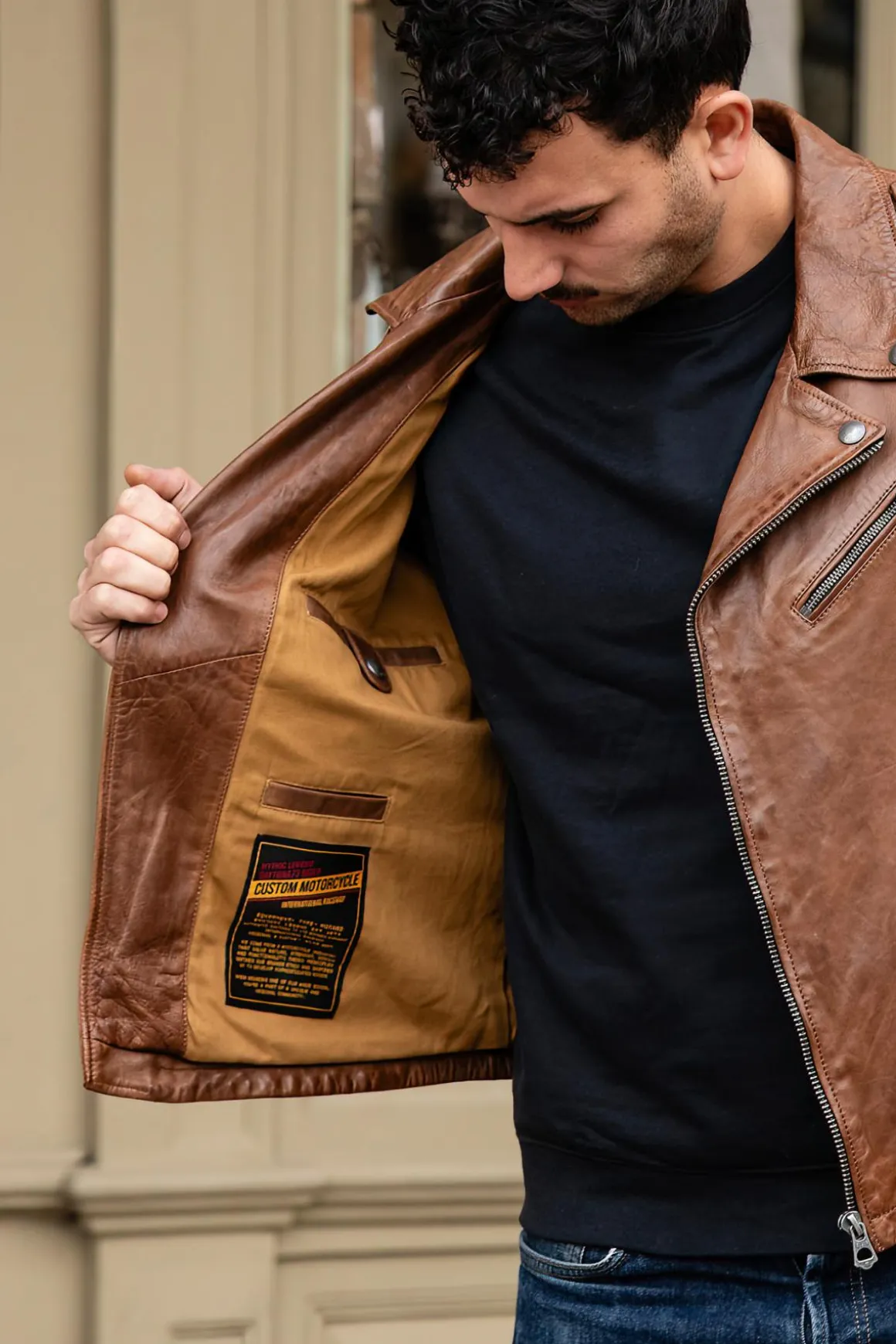 Blouson Homme Daytona Golberg Lamb Paolo Dark Cognac