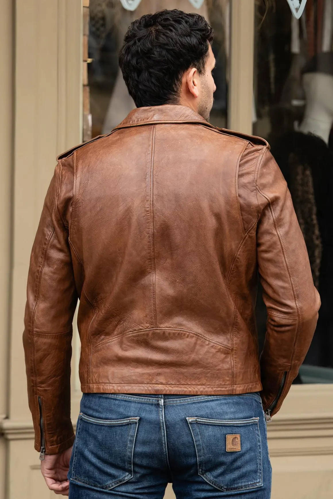 Blouson Homme Daytona Golberg Lamb Paolo Dark Cognac